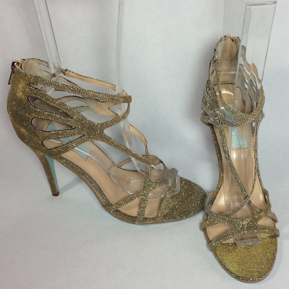 Betsy Johnson gold/silver high heel sandals
